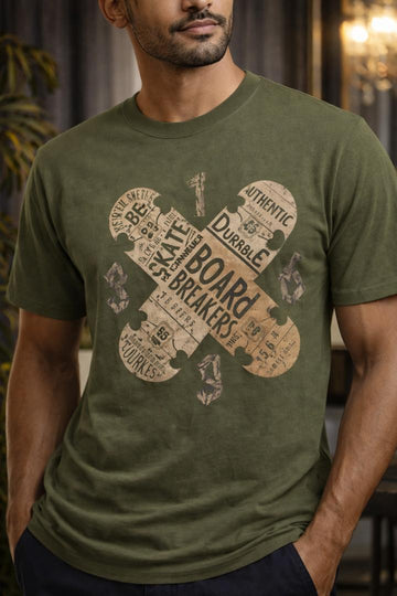 Board Breakers Graphic Tee Military Green