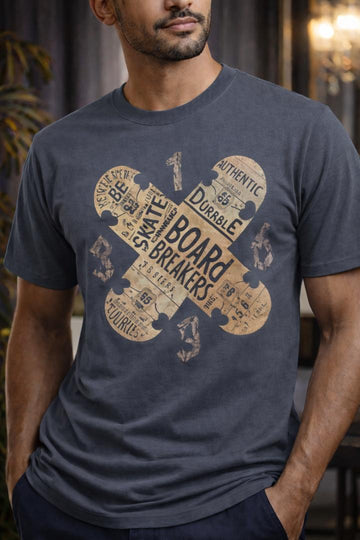 Board Breakers Graphic Tee Charcoal Gray